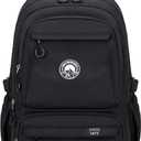 15.6" Laptop Backpack, Water-Resistant Travel Backpack with Luggage Strap, Durable School Bookbag for Teens & College Students (Black), Medium