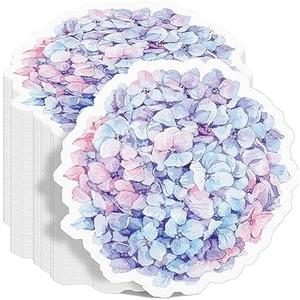 Kosiz 100 Pcs Floral Paper Napkins Purple Flower Shaped Cocktail Napkins Vintage Guest Napkin for Spring Women Birthday Wedding Baby Shower Home Party Supplies