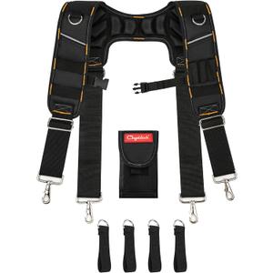 Tool Belt Suspenders for Men, Extreme Comfort Molded Air Channel Padded Suspenders for Tool Belt, Tool Bag Suspenders for Construction Worker, Electrician, Framer, Carpenter, Roofer