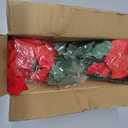 Poinsettias Artificial Christmas Flowers Bouquet 6 Pack 14 Red Velvet Poinsettia Flowers for Home Porch Xmas Tree Garden Indoor Outdoor Christmas Decorations Red