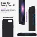 ORNARTO Compatible with iPhone 17e Case and for iPhone 16e Case 6.1", Liquid Silicone 3 Layers Full Covered Soft Gel Rubber Shockproof Cover, Protective Phone Cases for 16e & 17e-Black