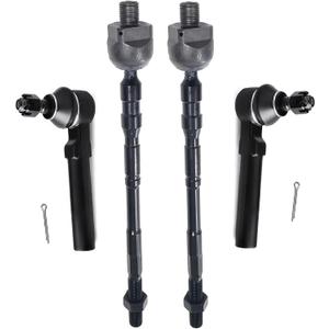 4PC Front Inner and Outer Tie Rods FITS for Subaru Forester 2003-08/ Impreza 2004-11/ Legacy 2010-14/ Outback 2010-14 (w/ 15.5mm Threads), ES3712 EV800049 Front Tie Rods