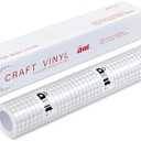 ANT Strong Grip 24" x 50' Clear Vinyl Transfer Paper Tape Roll with Half Inch Alignment Grid for Cricut Adhesive Vinyl for Decals, Signs, Stickers