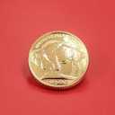Bezelry 12 Pieces Buffalo Coin Style Metal Shank Buttons. 21mm (13/16 inch) (Shiny Gold)