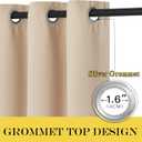 NICETOWN Blackout Curtains for Windows 84 inch Long - Window Treatment Thermal Insulated Solid Grommet Room Darkening Drapes for Bedroom/Living Room (Biscotti Beige, 1 Panel, W66 x L84)