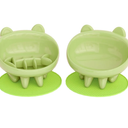 Cat Bowl, Raised Slow Feeder, Inclined Anti-Vomiting Cat Bowl with Non-Slip Mat, Moustache Friendly, Cat Food Dish (Green)