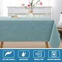 H.VERSAILTEX Linen Textured Tablecloth 54 x 54 Waterproof Decorative Table Cloth Spill-Proof Linen Look Cover for Party Table Extra Soft and Thick Fabric Wrinkle Free, Heather Aqua