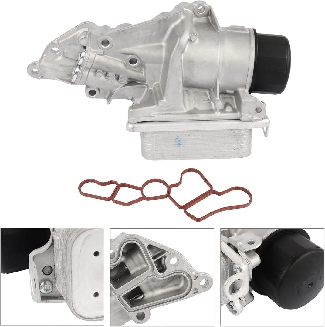 GELUOXI Engine Oil Filter Housing W/Oil Cooler Replacement for Mercedes W203 W211 C230 W216 W209 W211 A2721800510 2721800510
