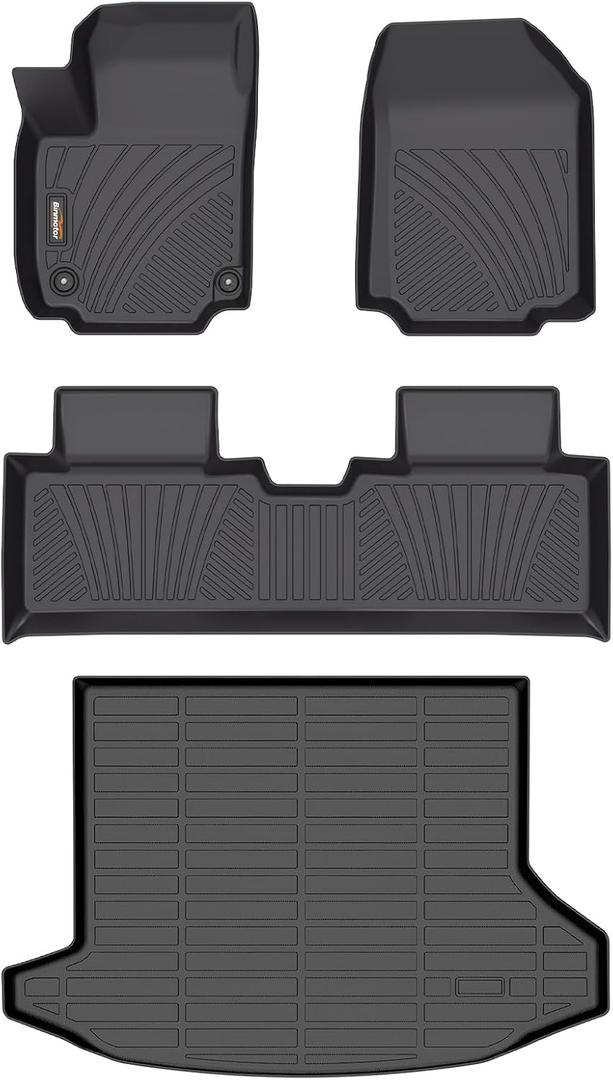 Binmotor-Floor Mats Cargo Liner Set for GMC Terrain/Chevy Equinox 2025 2026, TPE All Weather Car Floor Mat for Chevrolet Equinox Accessories for GMC Terrain Cargo Trunk Mat