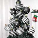 12pcs 2D Cardboard Large Black and White Christmas Ornaments Tree Picks Decorations Candy Swirl Lollipop Peppermint Xmas Tree Topper Ornaments for Home Office Winter Holiday Xmas Party Supplies