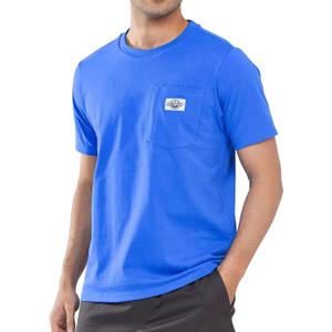NORTHYARD Men's Cotton Shirts Heavyweight Short Sleeve Casual T-Shirts with Chest Pocket Work Wear (Blue, XL)