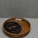 12 Inch Rattan Lazy Susan Turntable Organizer, Round Rotating Wicker Serving Tray with Handles for Kitchen Counter, Coffee Table, Cabinet Storage