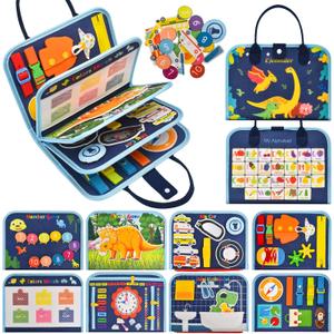 Busy Book for Toddlers 1-3, Montessori Toys Busy Board for 1 2 3 4 Year Old Boy Girl Birthday Gift Educational Learning Quiet Activity Book Airplane Car Travel Toys for Tollders Kids 1-3