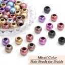 4 x 50PCS Hair Beads for Braids Mix Color Loc Dreadlock Bead Acrylic Jumbo Bead Braid Accessories Hair Decoration for Women and Girls