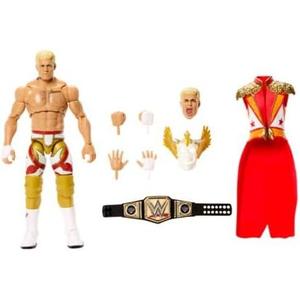 Mattel WWE Ultimate Edition Action Figure & Accessories Set, Cody Rhodes 6-inch Collectible with Swappable Heads & Hands, 30 Articulation Points