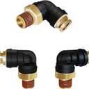 3/8" Quick Push To Connect Fittings 90 Degree Elbow Union 3PCS3/8" Tube OD x 1/4" NPT Thread DOT Air Fittings for Truck Trailer Systems