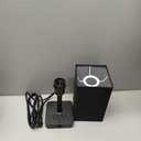 Bedside Table Lamp with Touch Control & USB C+A Charging Ports LED Desk Lamp with 2 AC Outlets, Minimalist Nightstand Light with Black Fabric Shade for Bedroom, Living Room, Office, Black