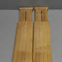 Utoplike Bamboo Dresser Drawer Dividers, 4'' High Adjustable Drawer Organizers for Clothing, Spring Loaded, Works in Kitchen, Bathroom, Bedroom, Drawer, Desk, 4 pcs (Natural)