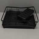 Dish Drying Rack - Rust Resistant Dish Drainer for Kitchen Counter with Drainboard & Rotating Spout, Large-Capacity Dish Rack with Removable Utensil Holder, Space-saving kitchen organizer, Black