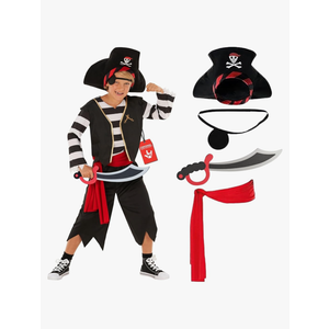 Morph Pirate Costume Boys, Black And White Pirate Costume Kids, Boys Halloween Costumes, Halloween Costumes For Kids, Small, 3-4 years