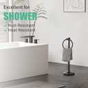 Hoimpro 17 Inch Stand Hand Towel Holder Towel Bar Towel Hanging Ring, Free Standing Floor Hand Towel Rack Storage for Bathroom Kitchen Vanity Countertops, Hardware Accessories(Oil Rubbed Bronze)