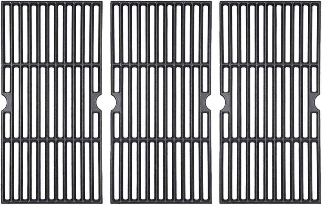 GasSaf 16 7/8" Grill Grates for Charbroil 463420508, 463420511, 463436214, 463440109 Gas Grill, Cast Iron Grates for Char Broil, Thermos, Master Chef, Backyard, 3PCS Grates Replacement for Char-Broil