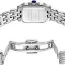 CHEETAH Gold Watches for Women with Small Vintage Bracelet, Rectangular Case Roman Dial, Silver White