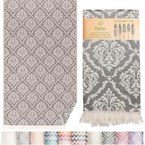 Premium Turkish Beach Towel  35"x67"  100% Cotton  Quick Dry Towel & Sand Free  Renaissance Black  Ideal for Travel & Pool