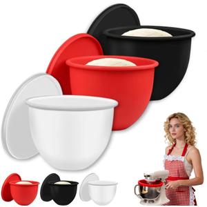 Silicone Bowl Liners for Kitchen Aid, Mixing Bowl Insert with Lids for Kitchenaid Mixer 4.5 & 5 Qt Tilt-Head Mixers, for Baking Cooking, No More Replacement Mixer Bowls Needed (3pcs)