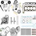 2.4 Timing Chain Kit 9-4201S Head Gasket Water/Oil Pump VCT Solenoid Actuator Gear Guide Rail Sprocket for Chevy Equinox Malibu,for Buick Lacrosse Regal Verano,for GMC Terrain 2.4 2.2L Ecotec