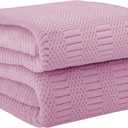 JML Microfiber Bath Towels, Large Bathroom Towel 2 Pack (30" x 60"), Oversized, Soft, Super Absorbent and Fast Drying, Multipurpose Use for Sport, Fitness, Yoga, Diamond Cross Grid Purple