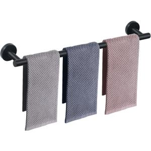 NearMoon Bath Towel Bar, Thicken Stainless Steel Shower Towel Rack Holder Wall Mounted for Bathroom, 33-lnch Overall Length-30-lnch Usable Hanging Space (1 Pack, Matte Black)