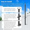 6 Pack 5 Ft String Light Poles, String Light Poles for Outside with Fixing Clips,Metal Poles for Outdoor String Lights, Hanging Light Poles for Deck Fence Garden Backyard Wall Bistro