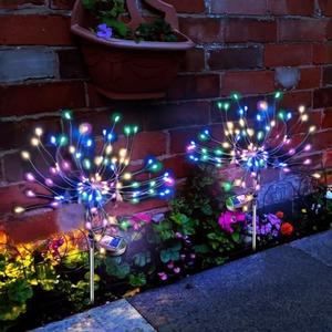 Anordsem Solar Garden Lights Outdoor: Bendable Copper Wire with 120 LED Firework Beads - Waterproof DIY Colorful Decorating for Yard Patio Path - Gardening Gifts for Homeowner Gardener