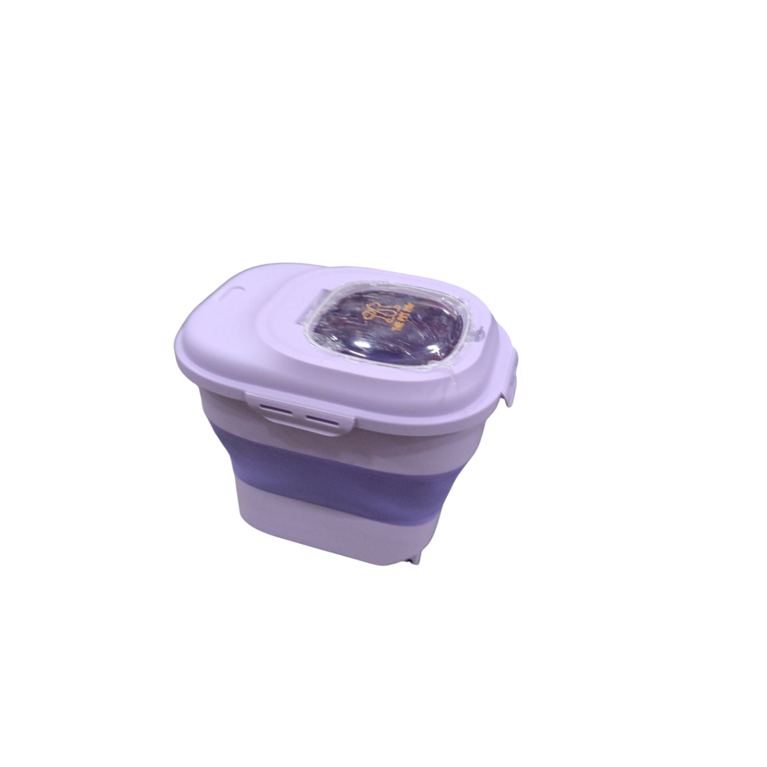 Dog Food Storage Container, Collapsible Food Storage Containers with Transparent Airtight Lid and WHEELS, Scoop, Measuring Cup and Food Storage Bowl with Lid -Pet Food Storage for Cat, and Birds, Purple