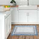 Beeiva Border Blue Rugs for Entryway, Kitchen Rugs Non Slip Washable 2x3 Throw Mat with Rubber Backing, Modern Printed Small Accent Carpet for Bedroom Indoor Bathroom