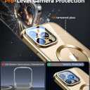 2 x for iPhone 16 Pro Max Case Compatible with Magsafe Accessories,Stash Stand 9H Lens Protection,Slim Phone Case Military-Grade Shock Anti Yellowing Transparent Case 6.9"-Gold