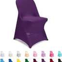 ManMengJi Spandex Chair Covers, Purple Folding Chair Covers 6 PCS, Universal Fitted Chair Slipcovers for Wedding, Party, Banquet, Holidays, Celebration