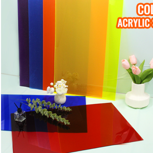 Cranviech 4 Pack Translucent Colored Cast Acrylic Sheets, Cast Plexiglass Sheet 15.7" x 23.6" x 0.11" Plastic Sheet for Sign DIY Display Projects Photo Frame Craft Handcraft Painting