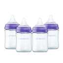 Lansinoh AntiColic Baby Bottles, BPAFree Plastic, 5 Ounces, 4 Count, Slow Flow Nipples (Size S), Breastfeeding Bottle with NaturalWave Design