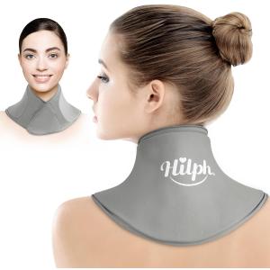 Hilph Neck Ice Pack Wrap, Wearable Ice Pack for Cervical Neck Pain Relief, Flexible Cold Compress Pack for Injuries, Surgery Recovery, Hot Weather, Hot Flashes, Tonsillectomy, Thyroidectomy, Grey
