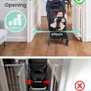Grownsy Baby Gate for Stairs- No Bottom Bar, Adjustable Width 32” to 48” for Child and Pet, Dog Gate with Auto-Close & One-Hand Operation, Screw-in Installation for Doorways and Indoor Use