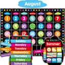 Chalkboard Brights Calendar Bulletin Board Set Colorful Classroom Decoration 99 Pcs