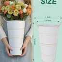 12 Inch Galvanized Metal Vases for Flowers - 6 Pcs Farmhouse Decorative Tall Flower Bucket with Handles, Rustic French Tin Planter Buckets for Wedding Decor (White)