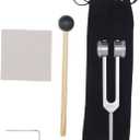 Soundspire 256Hz Tuning Fork, Aluminum with Silicone Hammer & Therapy Kit (Yoga/Meditation Tool)