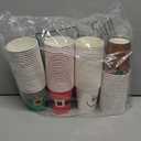 Funtery 100 Pieces Christmas Paper Cups Xmas Disposable Coffee Cups Snowflake Santa Snowman Elk Lights Christmas 9 Ounce Drinking Tea Paper for Daily Use Holiday (Bright Style)