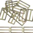 PATIKIL Flat Metal Slide Buckle, Tri-glide Sliders Webbing Strap Belt Adjuster for Leathercraft DIY (38mm, Bronze)