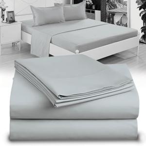 Twin XL 100% Microfiber Double Brushed Sheet Set - Extra-Soft & Wrinkle-Free - 15" Deep Pockets, 39" x 80" - Ideal for Dorms, Hospitals & Split King Beds - 3 PC Set (Twin XL, Light Grey )