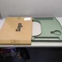 Sigo Green Walker Tray for Rolling Folding Walker, Tray Table with Cup Holder for Standard Walkers Seniors, Detachable Non Slip TV Accessories Basket Holding Plate Cups Clip On Small Bag Carrier