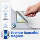 Magnetic Blackout Window Cover with Strong Magnets 105"x58" Portable Blackout Curtains for Bedroom, No Drill Black Out Blinds & Temporary Black Out Shades for Windows Film RV Travel Skylight-White